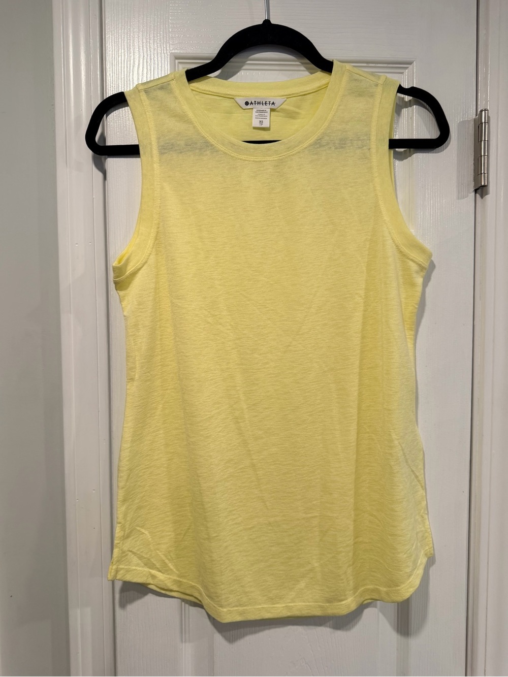 NWOT Athleta Size XS Yellow Modal Blend Slub Knit Sleeveless Tank Top